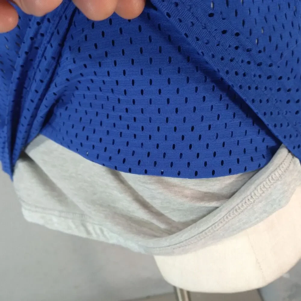 Champion shirt men's medium dual-layer reversible‎ blue grey mesh outdoor sports - Picture 8 of 13